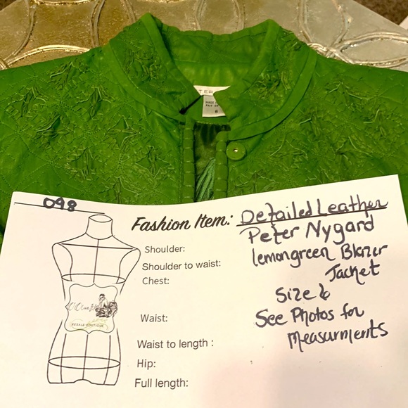 Peter Nygard Green Embroidered Blazer - Picture 16 of 16